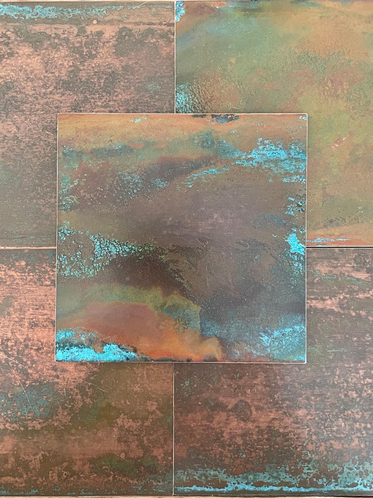 Light Verdigris Polished Copper patinated finish by Metal Clad