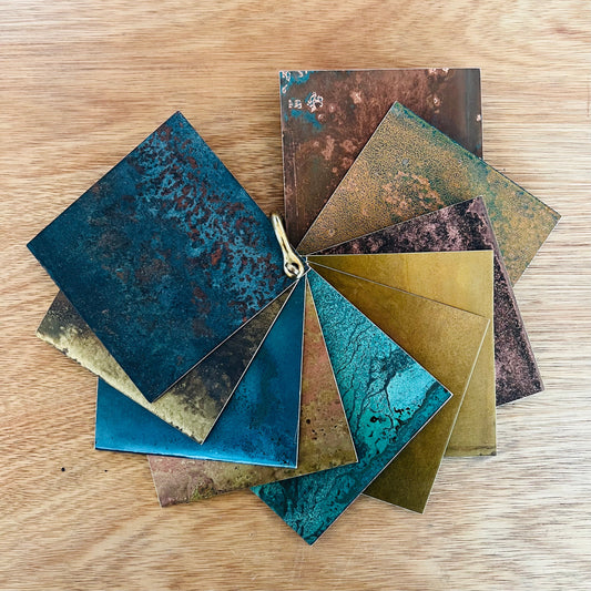 The Metal Clad Sample Set of ten patinated finishes