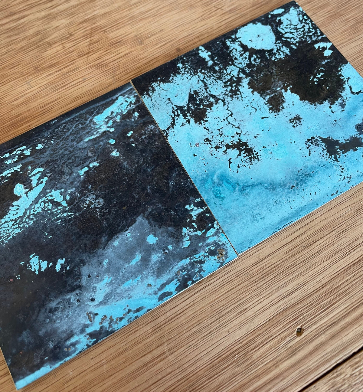 Blue Veil Brass patinated finish by Metal Clad
