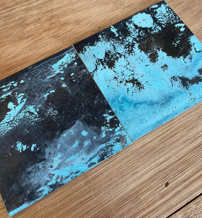 Blue Veil Brass patinated finish by Metal Clad