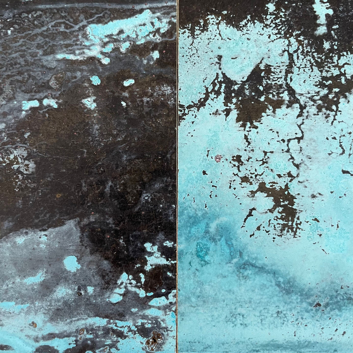Blue Veil Brass patinated finish by Metal Clad