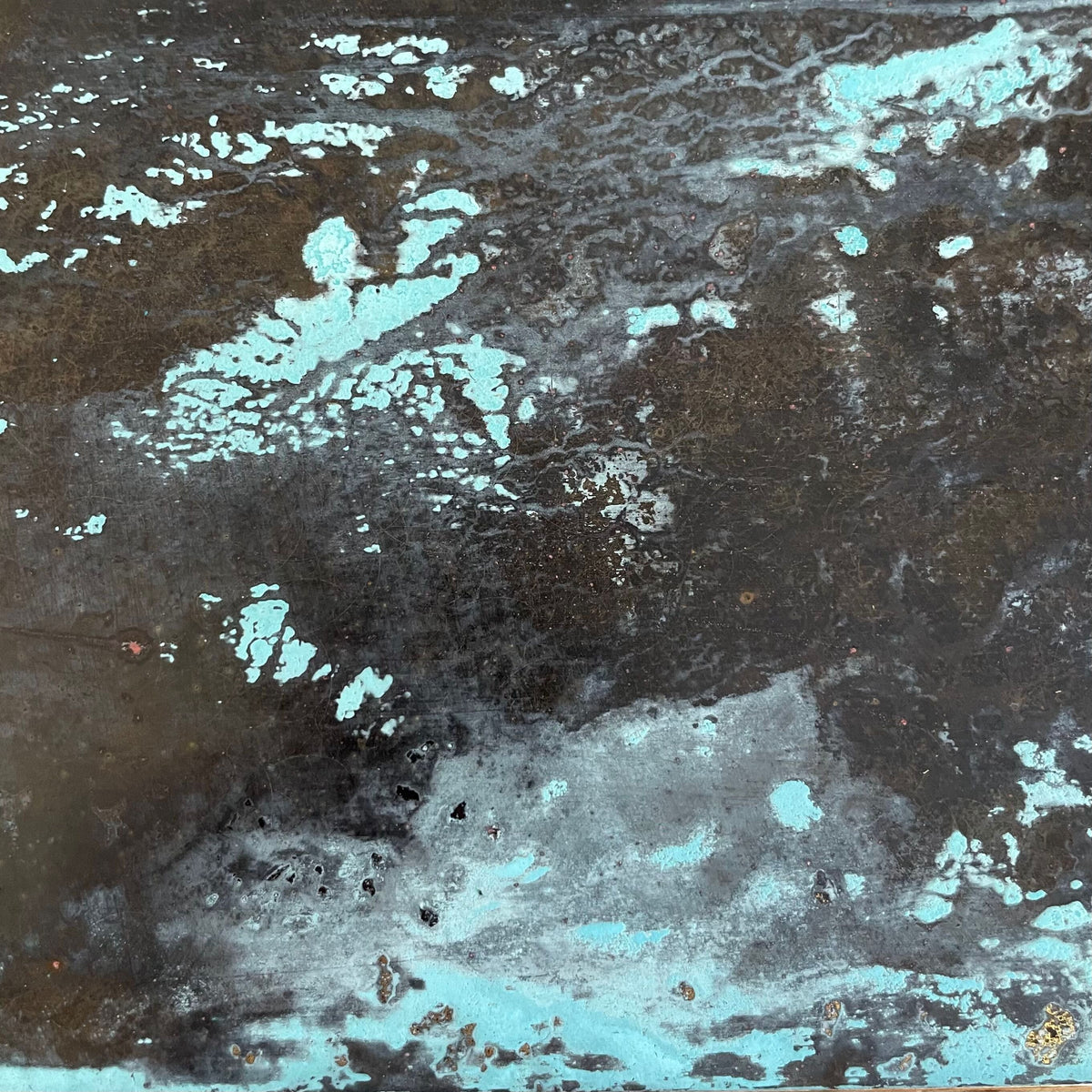 Blue Veil Brass patinated finish by Metal Clad