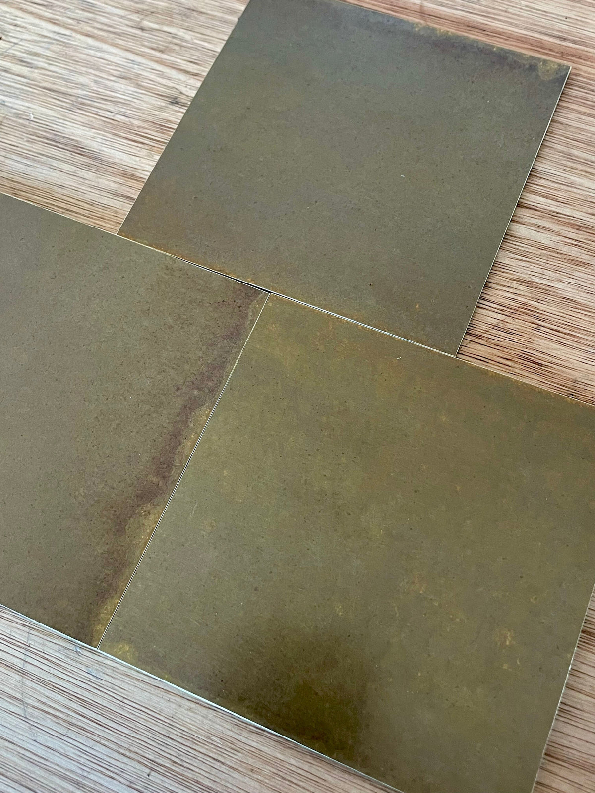 Cloudy Antiqued Brass patinated brass by Metal Clad