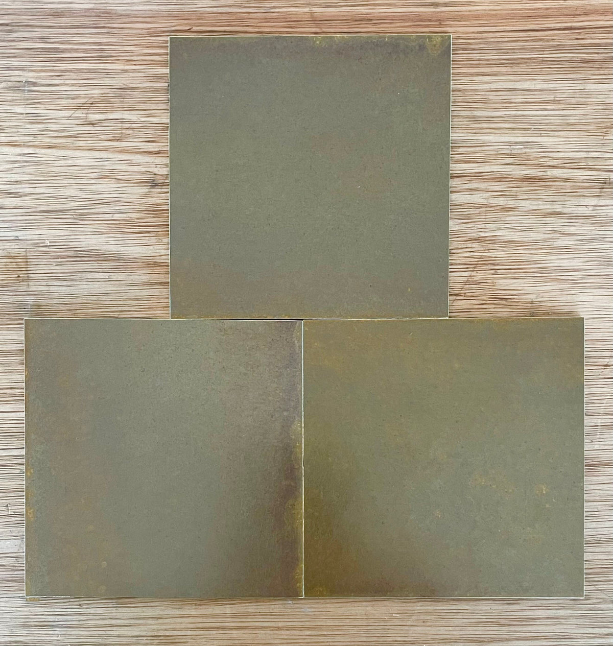 Cloudy Antiqued Brass patinated finish by Metal Clad