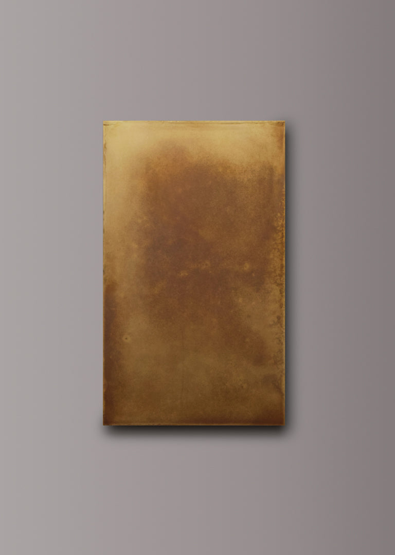 Cloudy Antiqued Brass patinated finish by Metal Clad