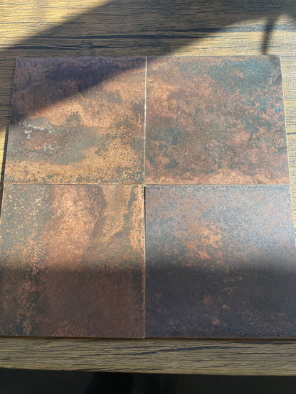 Dark Mottled Copper patinated brass by Metal Clad