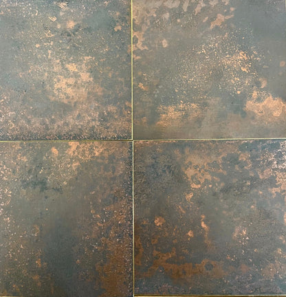 Dark Mottled Copper patinated finish by Metal Clad