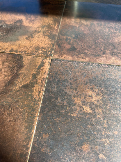 Dark Mottled Copper patinated brass by Metal Clad