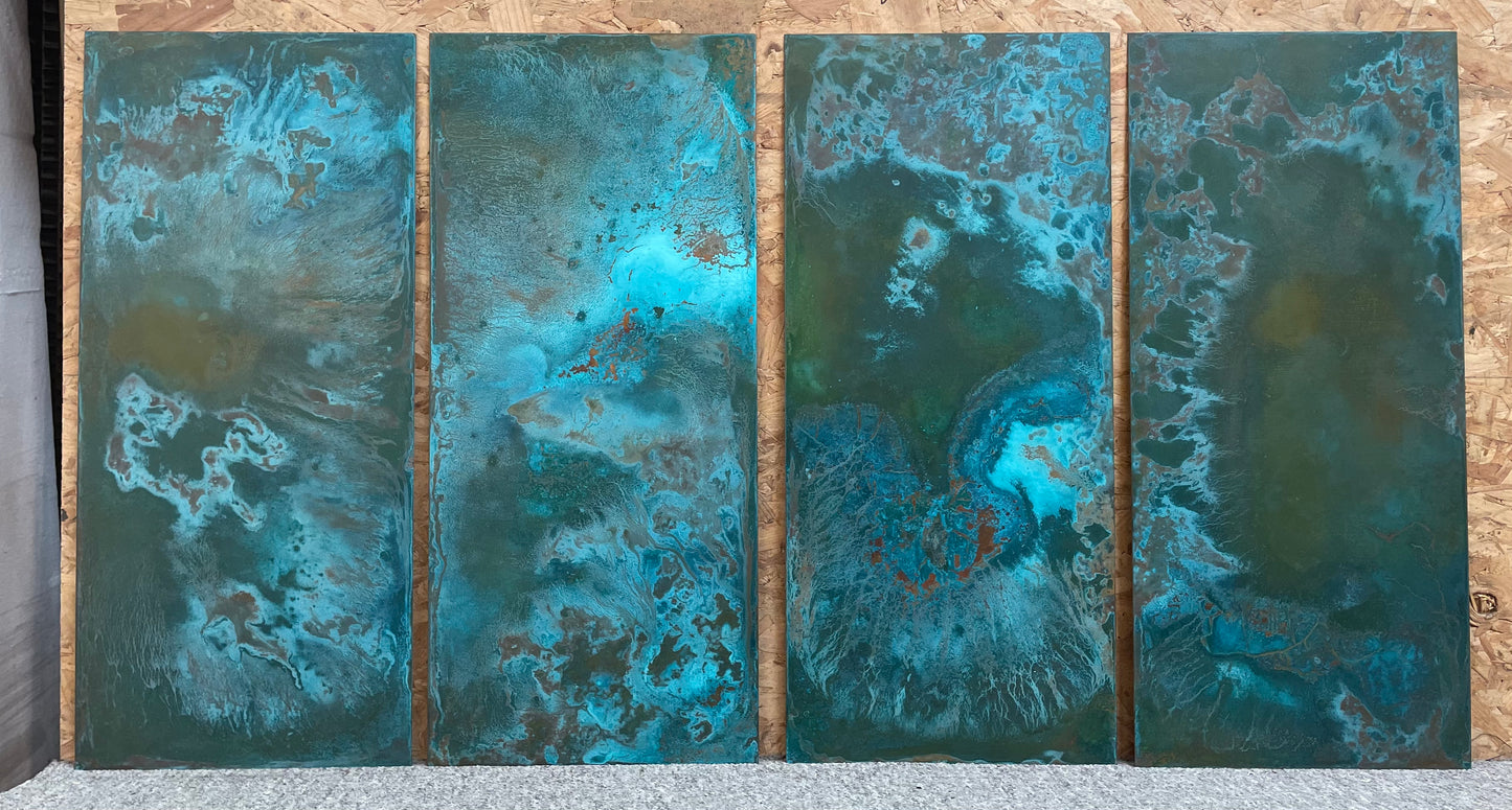 Heavy Verdigris Copper patinated finish by Metal Clad