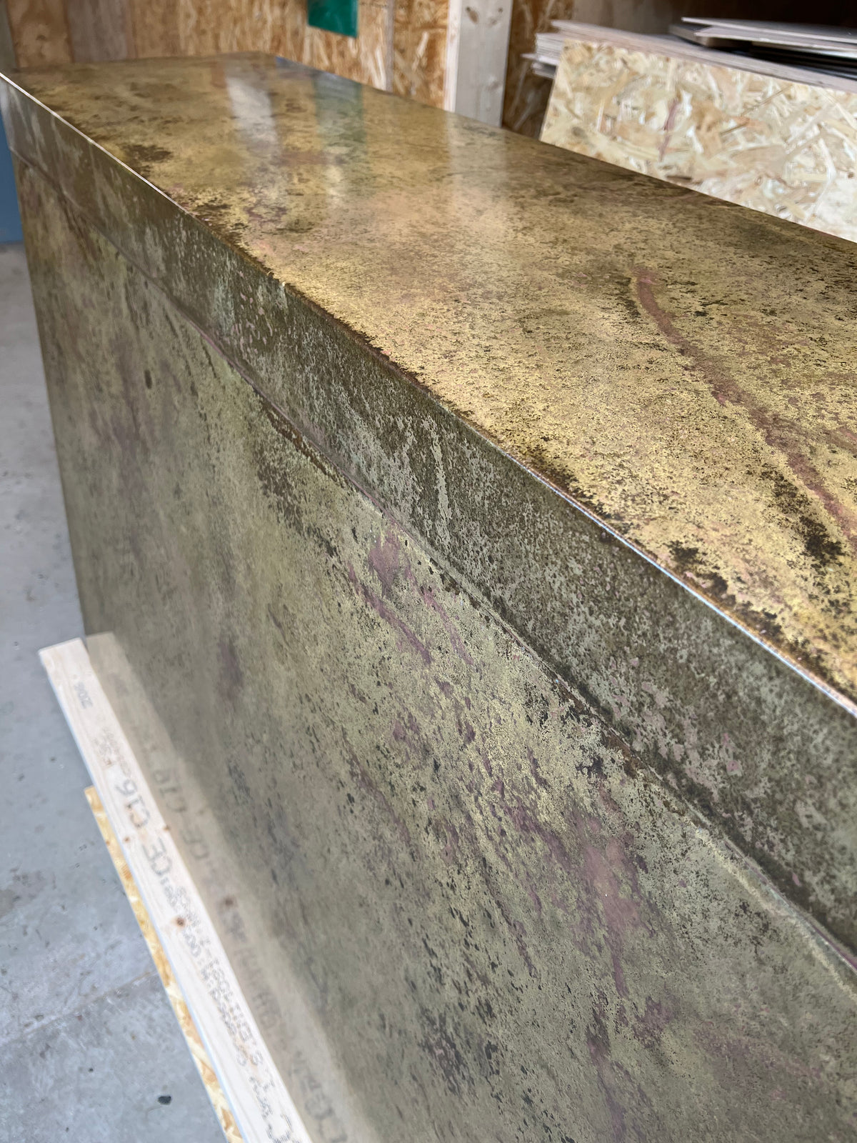 Rose Marbled Antiqued Brass patinated brass by Metal Clad
