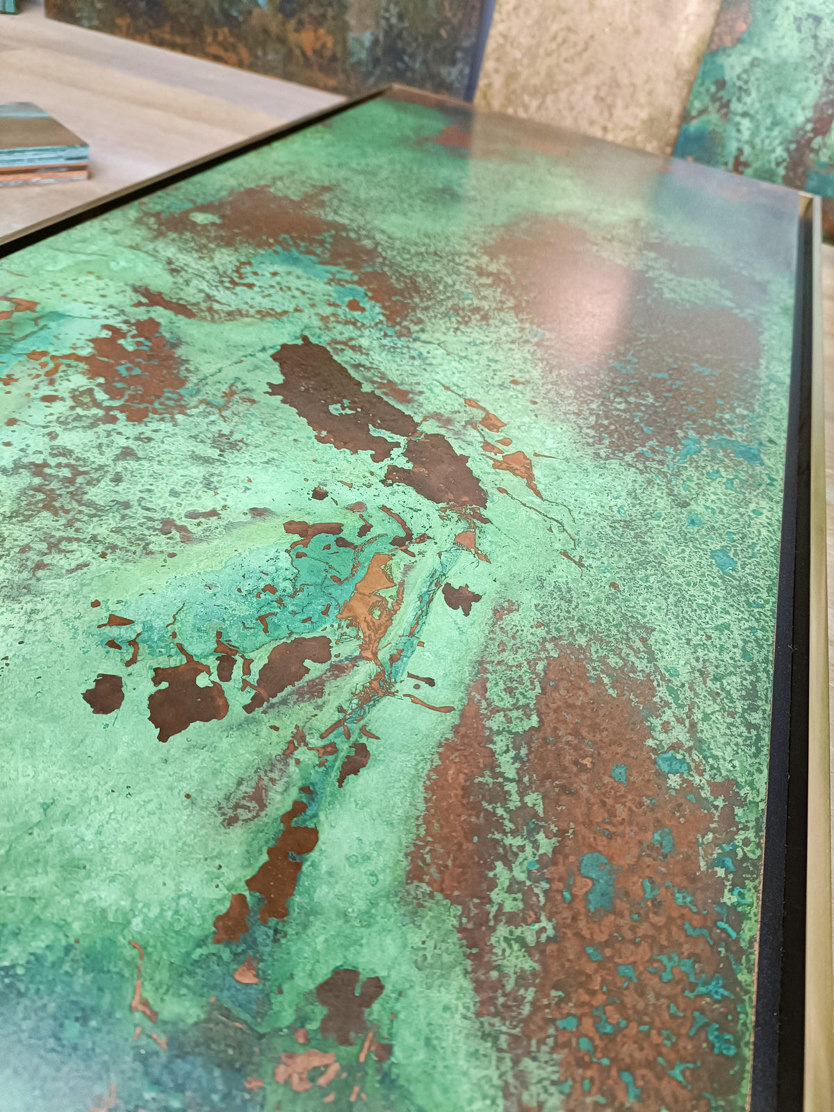 Heavy Verdigris Copper patinated finish by Metal Clad