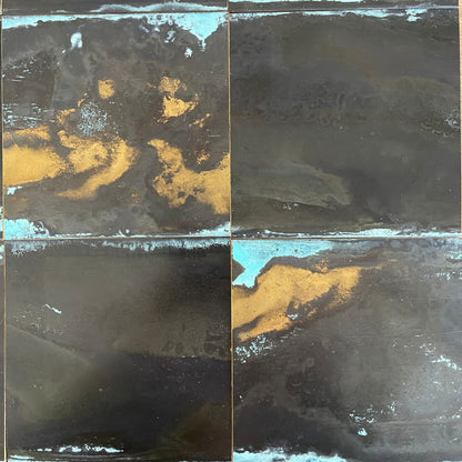 Inky Brass with Blue Bloom patinated finish by Metal Clad