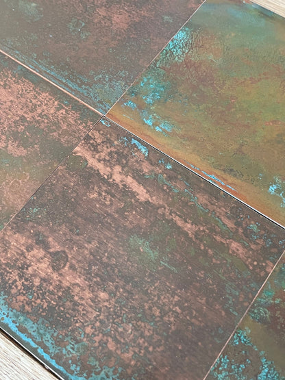 Light Verdigris Polished Copper patinated finish by Metal Clad