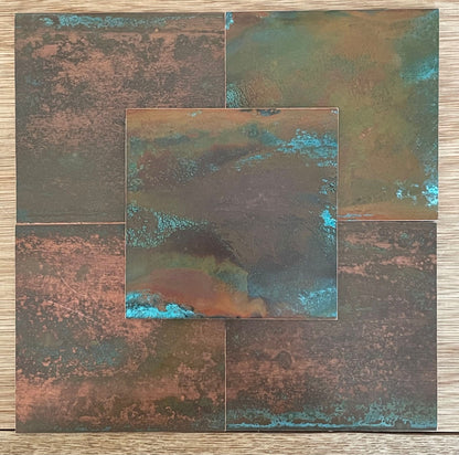 Light Verdigris Polished Copper patinated finish by Metal Clad