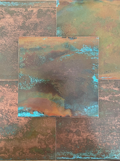 Light Verdigris Polished Copper patinated finish by Metal Clad