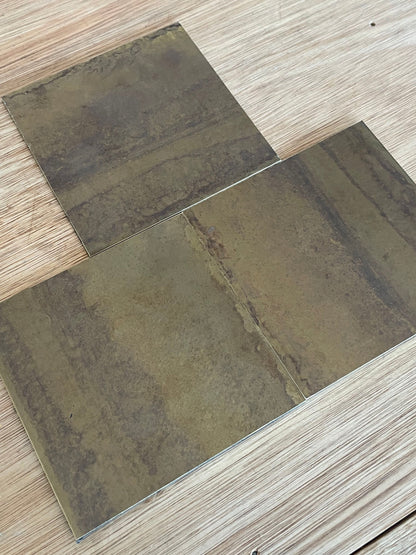 Marbled Edge Antiqued Brass patinated finish by Metal Clad