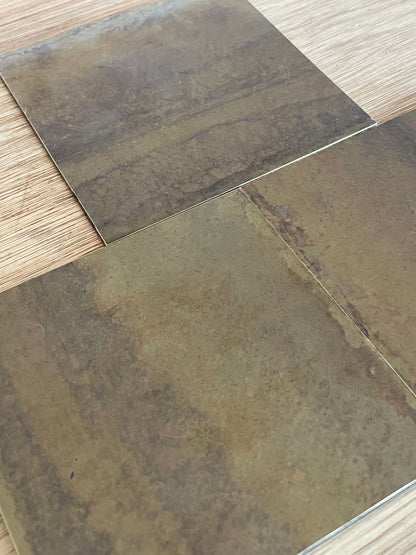 Marbled Edge Antiqued Brass patinated finish by Metal Clad
