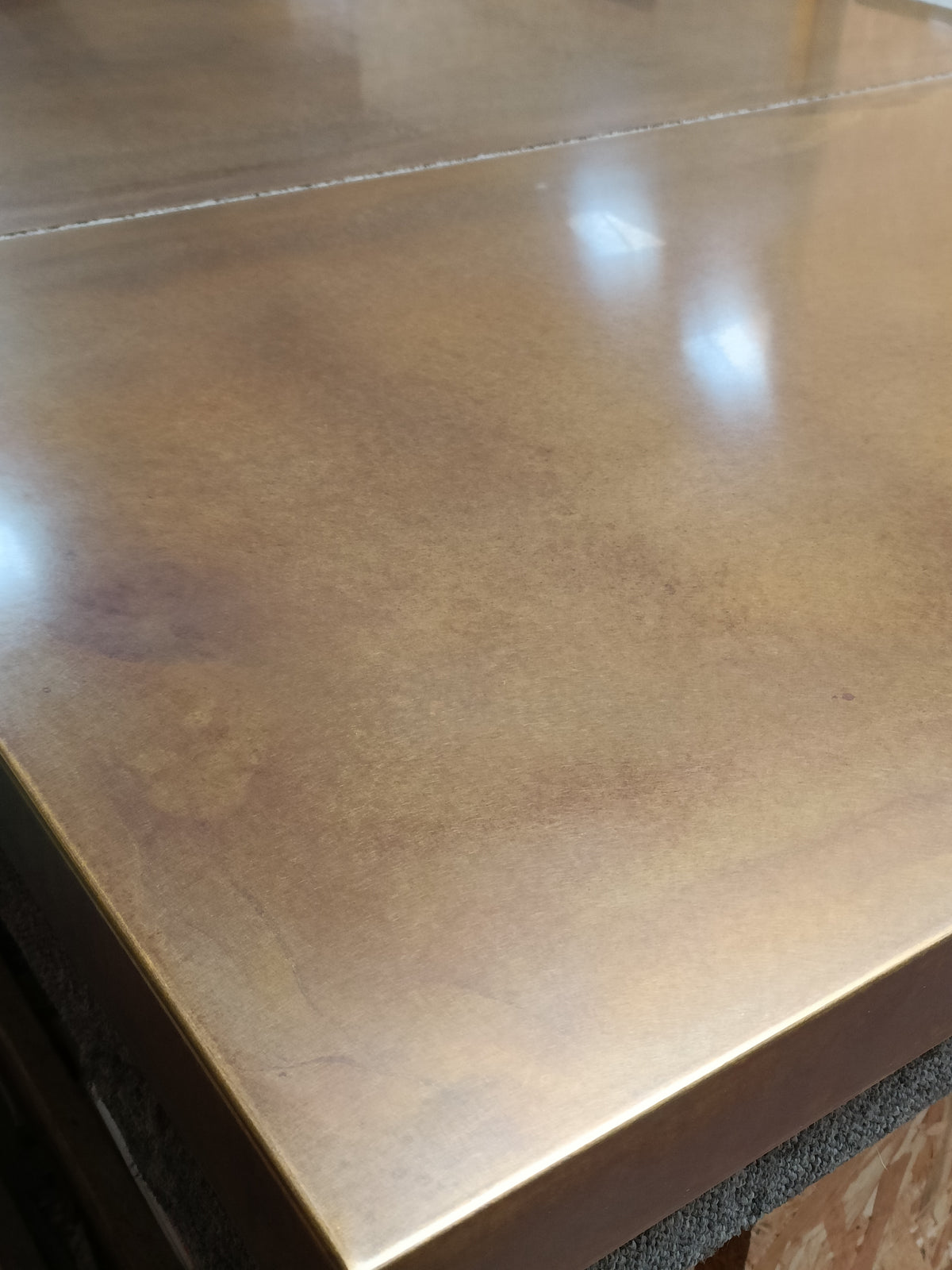 Marbled Edge Antiqued Brass patinated finish by Metal Clad