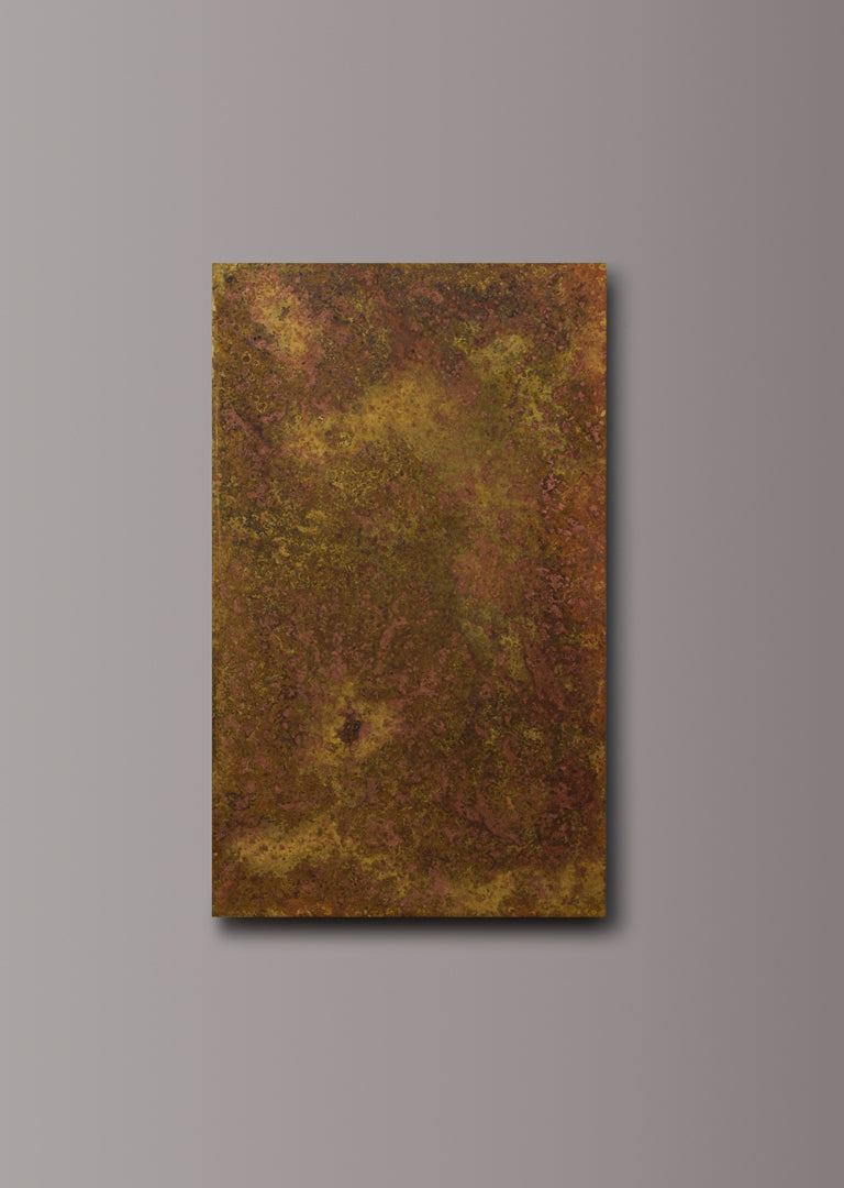 Rose Marbled Antiqued Brass patinated finish by Metal Clad