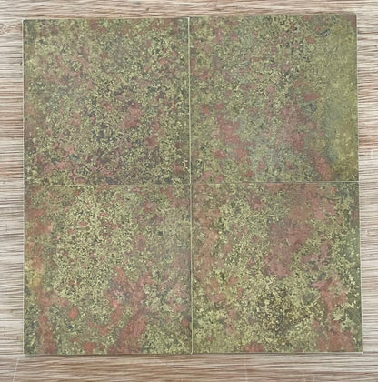 Rose Marbled Antiqued Brass patinated finish by Metal Clad