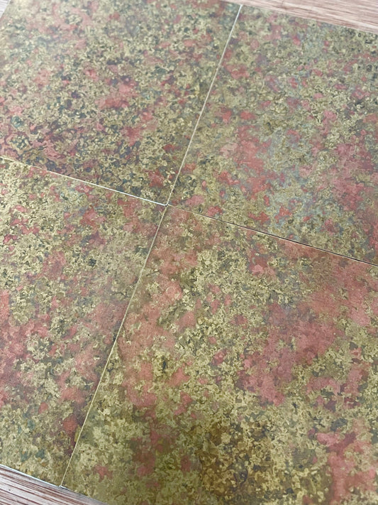 Rose Marbled Antiqued Brass patinated finish by Metal Clad