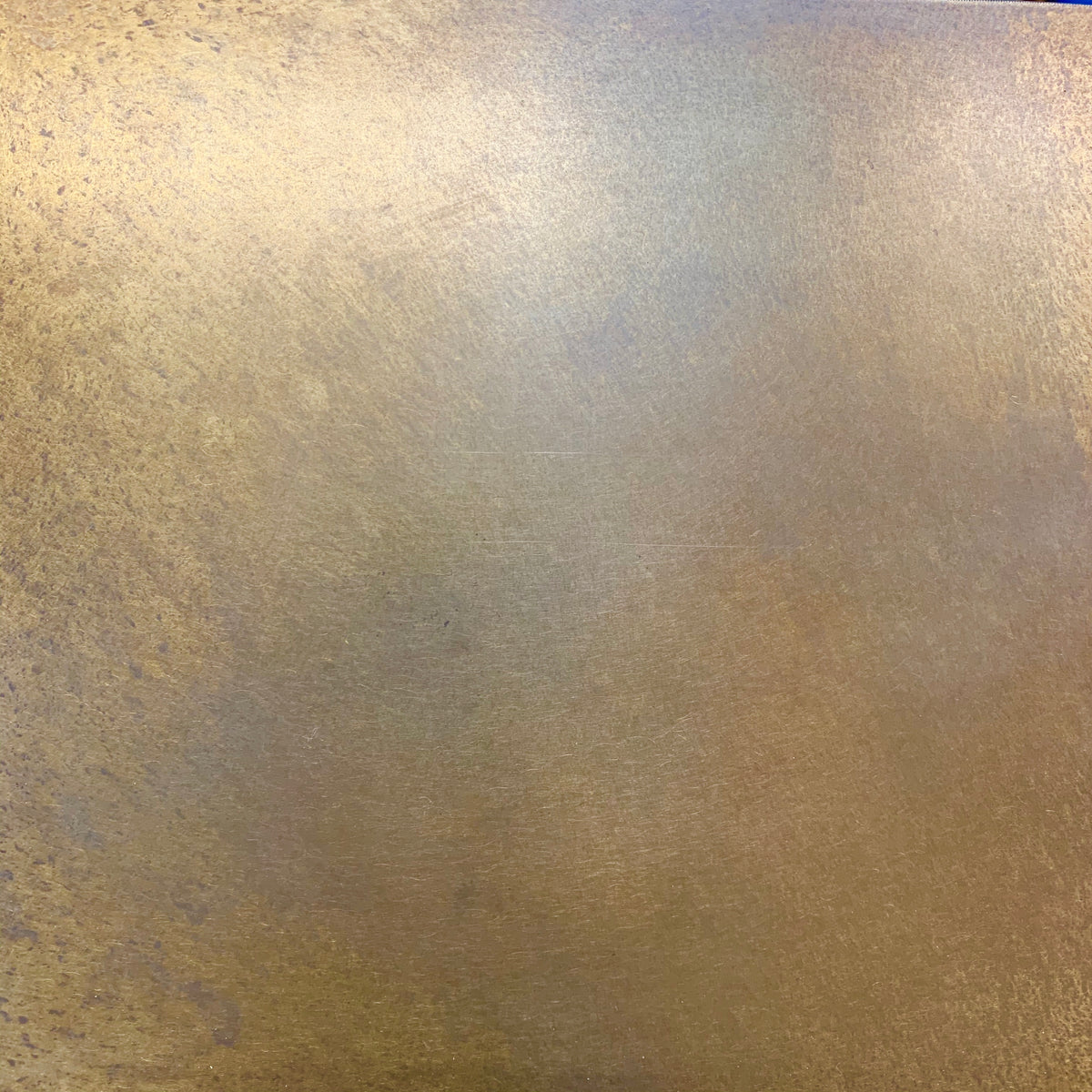 Cloudy Antiqued Brass patinated finish by Metal Clad