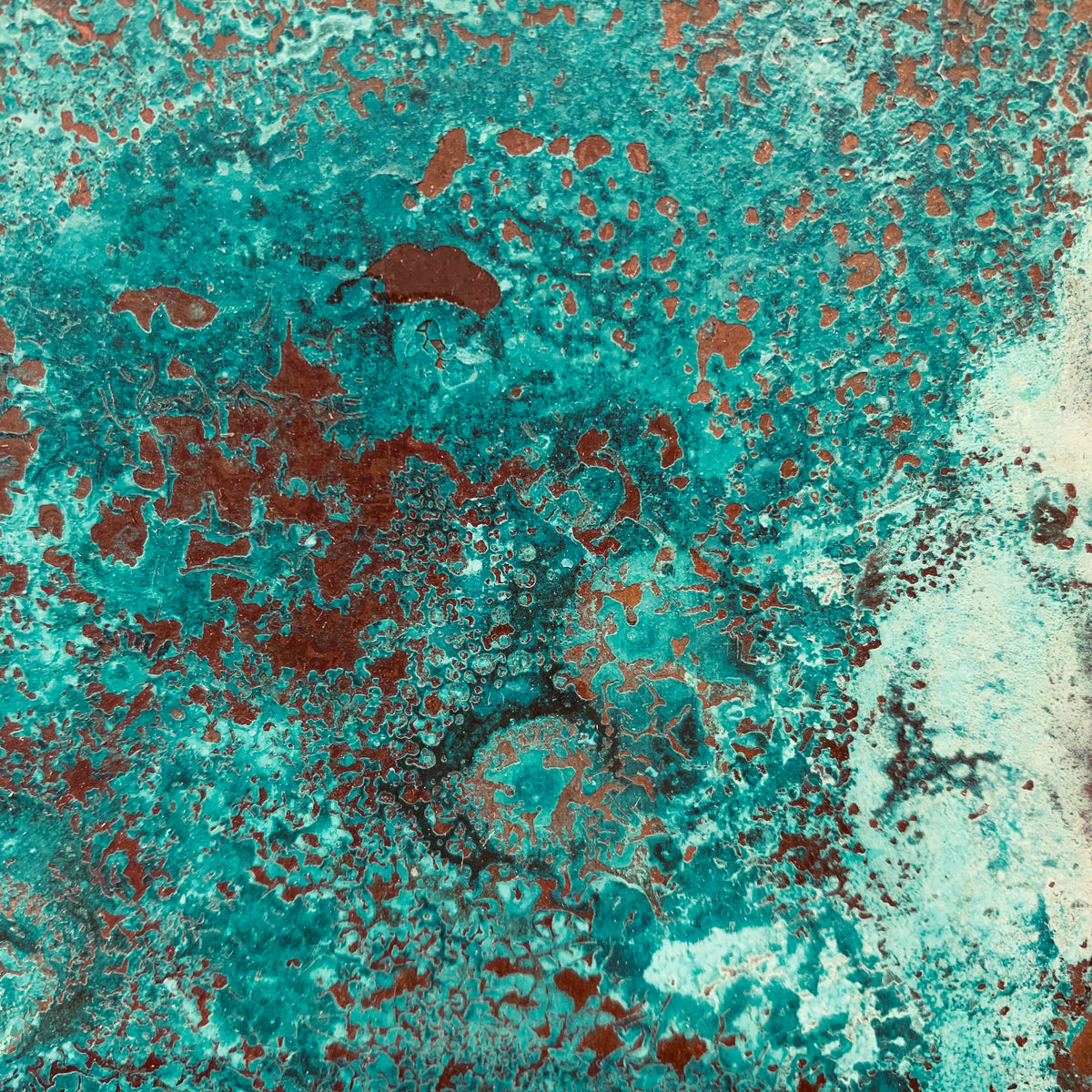 Heavy Verdigris Copper – hand-patinated copper panel by Metal Clad