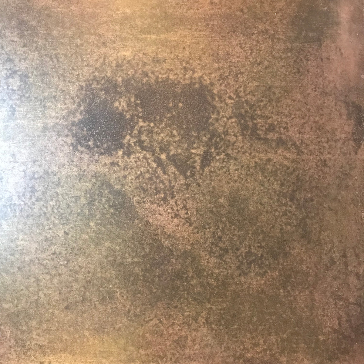 Dark Mottled Copper patinated finish by Metal Clad