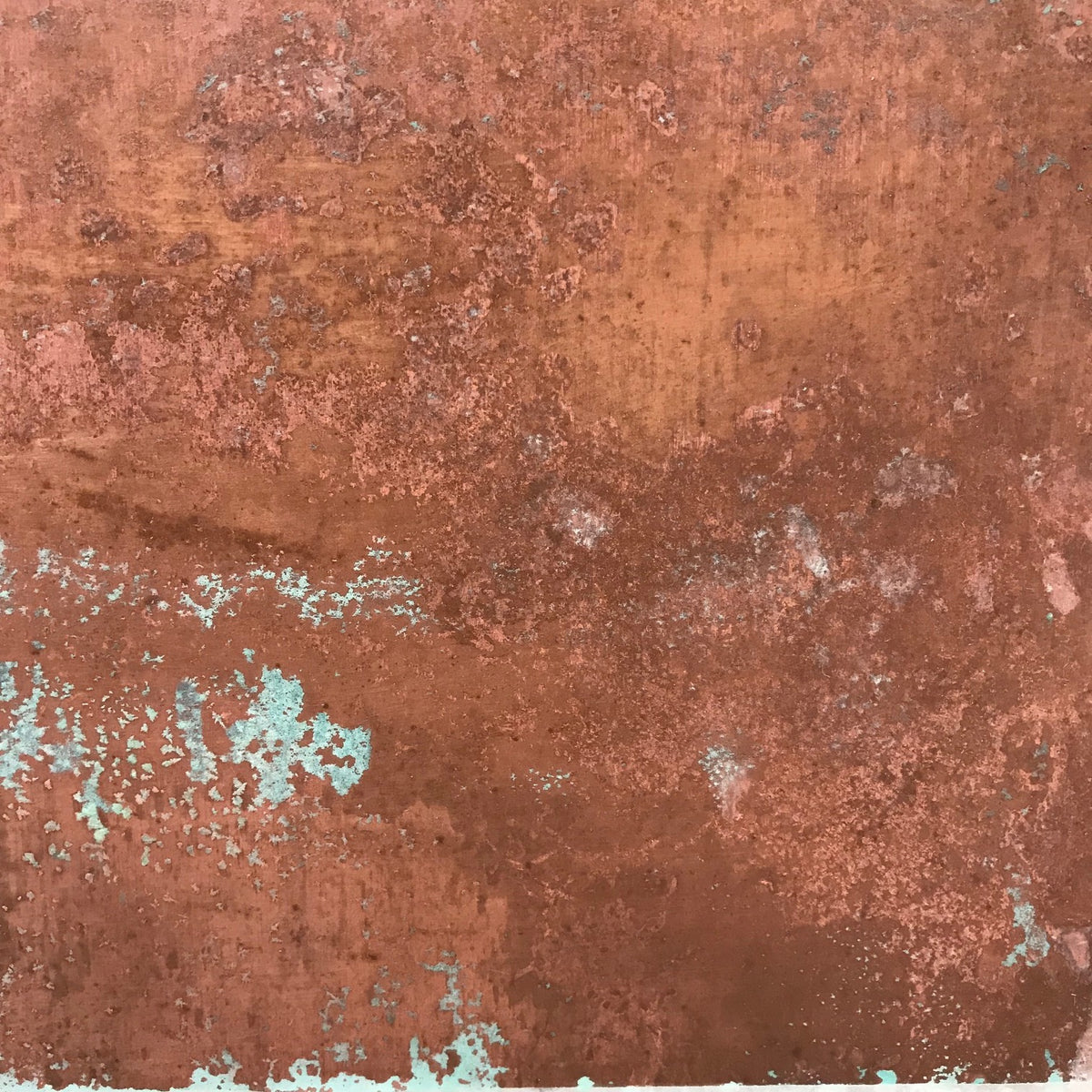 Light Verdigris Copper – hand-patinated copper panel by Metal Clad